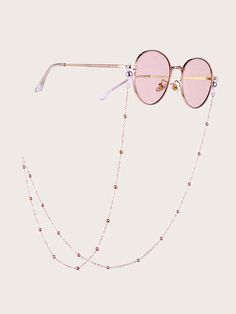 Pink    Copper  Glasses Chain Embellished   Women Accessories Chic Glasses, Latest Sunglasses, Pink Copper, Women Glasses, Metal Glasses, Cute Sunglasses, Jewelry Accessories Ideas