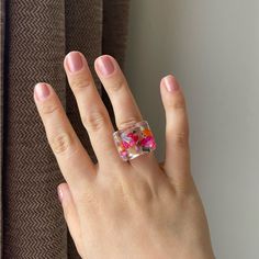 Super Cute Ring Is Here For You. Size 6.75 - 7 Adjustable Multicolor Crystal Ring For Party, Spring Pink Flower Ring Gift, Trendy Multicolor Open Ring Jewelry, Trendy Multicolor Rings For Party, Adjustable Rings For Spring Party, Pink Ring As Spring Season Gift, Pink Crystal Ring Gift, Multicolor Open Crystal Ring As Gift, Pink Ring For Spring Gift