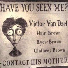 a sign that says, have you seen me? victoria van dont hair - brown eyes - brown clothes - brown