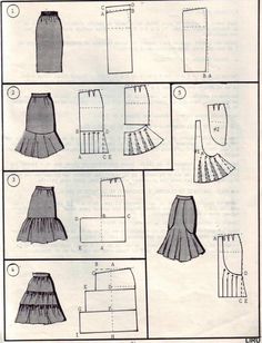 an old fashion book with instructions on how to wear skirts