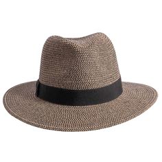 Nero | Womens Fedora Straw Sun Hat – American Hat Makers Elegant Braided Brimmed Sun Hat, Elegant Braided Straw Hat With Flat Brim, Elegant Braided Straw Hat With Short Brim, Chic Woven Panama Hat, Woven Paper Straw Fedora With Flat Brim, Adjustable Black Straw Hat Made Of Paper Straw, Elegant Braided Brimmed Straw Hat, Chic Wide Brim Braided Hat, Chic Braided Hat With Flat Brim