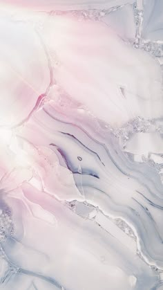 an abstract painting with blue, pink and white colors