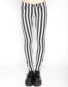 TRIPP NYC - T-BACK JEAN WIDE STRIPE Tripp Pants, Strap Pants, Stripe Pants, Print Jeans, Wide Stripes, Tripp Nyc, Star Jeans, Striped Jeans, Printed Jeans