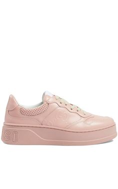 Pink GG embossed leather with smooth leather detailsLace-up closureLogo patch at the tongue,Round toeDebossed logo to the rearMid heel 1.75"Composition: Leather 100%Sole: Rubber 100%Lining: Leather 100%Made In Italy Sporty Pink Gucci Sneakers, Pink Gucci Leather Sneakers, Designer Pink Gucci Sneakers, Gucci Pink Low-top Sneakers, Gucci Lace-up Sneakers With Embroidered Logo, Mid Heel, Embossed Logo, Pink Leather, Sneakers For Sale