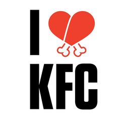 i love kcfc with two hearts and bones on the bottom right hand corner, in black and red