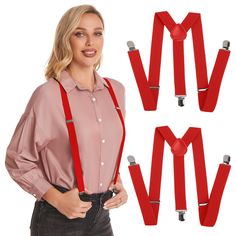 PRICES MAY VARY. Durable Y back suspenders: this suspender set is made of 75% polyester and 25% rubber mixed material, connected with quality leather, fitted with 3 strong metal clips, stretchable, fashionable and sturdy for wearing. The clips grip well. Nice addition to your outfit. One size fits all elastic suspenders: each size of this adjustable Y strap is about 1 inch in width and 39.37 inch in length( before stretching), approx 65 inches in total after stretching, high elasticity makes it Wedding Halloween, Suspenders Men, Suspenders Set, Halloween Costume Accessories, Halloween Accessories, Halloween Wedding, Different Outfits, Formal Shirts, Suspenders