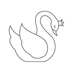 a black and white drawing of a swan