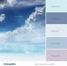 the sky is filled with clouds in shades of blue and purple, while some are white