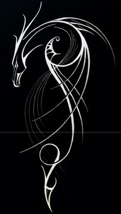 a white horse on a black background