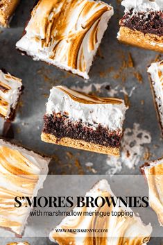 brownies with marshmallow meringue topping on top