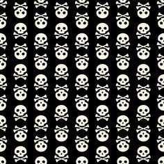 skulls and crossbones on a black background