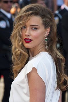 Really Long Hair, Formal Hairstyles, Red Lipstick, Wedding Hair And Makeup, Elegant Hairstyles, Celebrity Hairstyles, Bridesmaid Hair, Wavy Hair