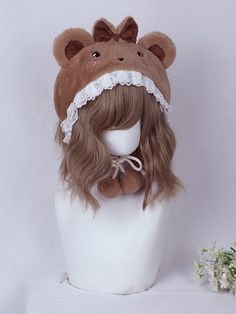 This price is for a hat only, others are not included. Cute Costume Cap Hat, One Size Fits Most, Playful Brown Cap Hat, Cute Beanie Costume Hat, One Size Fits Most, Cute Brown Brimmed Hat, Playful Brown Cap, Cute Adjustable Brown Hats, Cute Beanie Hat With Ears, Cute Costume Hats And Headpieces, Brown Kitty