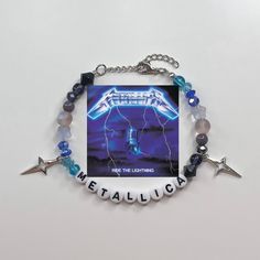 a bracelet with an image of metallichead on it