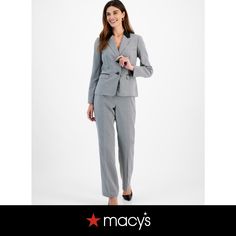 in stock Elegant Business Casual Sets With Button Closure, Fitted Workwear Sets With Buttons, Fitted Buttoned Sets For Workwear, Fitted Sets With Buttons For Workwear, Fitted Office Wear Sets With Button Closure, Tailored Office Sets With Button Closure, Tailored Sets With Button Closure For Office, Fitted Pantsuit With Buttons For Office, Tailored Pantsuit With Button Closure For Office Wear