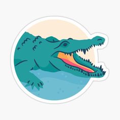 an alligator sticker with its mouth open