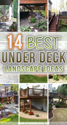 14 Best Under Deck Landscape Ideas for 2023 | Decor Home Ideas Under The Porch Ideas Under Decks, What To Do With Space Under Deck, Back Deck Landscaping Ideas, Sunken Patio Under Deck, Under Balcony Ideas Under Decks, Bottom Of Deck Ideas, Under Low Deck Ideas, Backyard Deck Landscaping Ideas, Under Back Deck Ideas