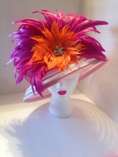 Crazy Kentucky Derby Hats, Garden Party Attire, Patio Flower Pots, Crazy Hat, Crazy Hat Day, Derby Outfits, Red Hat Society