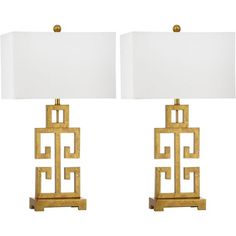 a pair of lamps that are sitting next to each other