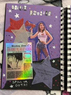 Olivia rdorigo guts tour scrapbook/ journal page idea Olivia Rodrigo Scrapbook Ideas, Olivia Rodrigo Art Ideas, Olivia Rodrigo Scrapbook, Best Friend Scrapbook Ideas Pages, Journalist Ideas, Polaroid Scrapbook, Coquette Diary, Scrapbook For Best Friend