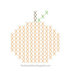 an orange and green pattern on a white background