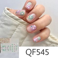 44301836878054 Diy Nails Stickers, Water Color Nails, Diy Nail Polish, Manicure Tips, Nail Art Sticker, Diy Nail Art