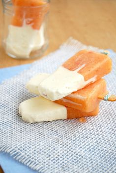 Peaches And Cream Recipe, Frozen Cocktail, Ice Cream Pops, Peaches And Cream, Popsicle Recipes, Peach Recipe, Peaches Cream, Peaches N Cream