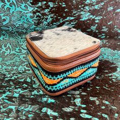 Cowhide & Saddle Jewelry box Cowhide Jewelry, Native American Ancestry, Southwest Jewelry, Usa Outfit, Orange And Turquoise, Jewelry Boxes, Native American Jewelry, Making Out, Jewelry Stores