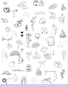 an image of various hand drawn symbols