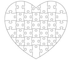 a heart shaped puzzle piece with missing pieces