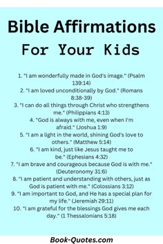 bible affirmations for your kids