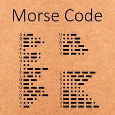 the morse code is written on a piece of cardboard