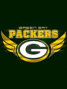 the green bay packers logo on a black background