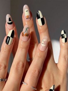 Multicolor  Collar  ABS Plants Bare Nails Embellished   Nail,Hand & Foot Care White Nail, Nail Forms, Fall Nail Art, Halloween Nail Art, Nail Arts, Nail Polishes, Nail Accessories, Cute Acrylic Nails