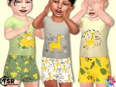 The Sims Resource - Toddler Giraffe Pajamas - Needs Cottage Living Toddler Beach, Beach Tanks, Sims 4 Cas, Sims Community, Cute Pajamas, Cottage Living, Beach Hut