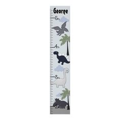 a growth ruler with dinosaurs on it