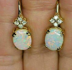 (eBay) 5Ct Oval Cut Fire Opal & Diamond Drop & Dangle Earrings 14k Yellow Gold Finish Fire Opal Earrings, Inexpensive Jewelry, Cheap Jewelry, Drop Dangle Earrings, Dress Clothes, Opal Earrings, Large Earrings, Fine Earrings, Dream Jewelry