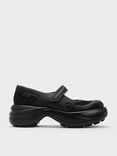 Daytime Aesthetic, Sporty Aesthetic, Mesh Heels, Platform Mary Janes, Charles Keith, Feminine Design, Shoe Size Chart, Black Mesh, Mary Jane Sneaker