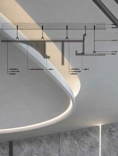 an architectural drawing shows the details of a building's interior and exterior structure, including staircases