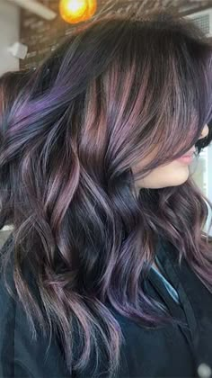 Chocolate Mauve Hair, Mauve Hair, Lilac Hair Color, Winter Hair Color Trends, Hair Color Chocolate, Purple Highlights, Lilac Hair, Lavender Hair