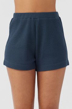 Essential waffle knit shorts that have a relaxed, comfortable fit and solid color wash. O'Neill Women's waffle knit short 2.75" In length 12.25" Rise length Elastic waist 100% Cotton waffle knit | O'Neill Women's Tour Waffle Knit Shorts in Slate, Size Large Womens Lounge, Gilly Hicks, Knit Short, Spring Outfits Women, Lounge Shorts, Womens Loungewear, Knit Shorts, Bottom Clothes, Color Khaki