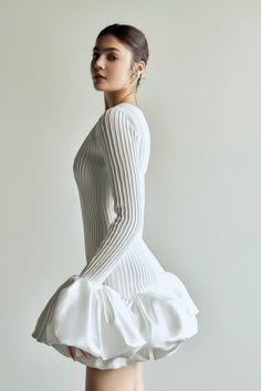 Dauphine Drop Waist Flute Sleeved Taffeta Mini Dress | MEAN BLVD Mean Blvd, Foto Tips, Glam Dresses, Mode Vintage, Looks Style, Lookbook Outfits, Drop Waist, Fancy Dresses, Look Fashion