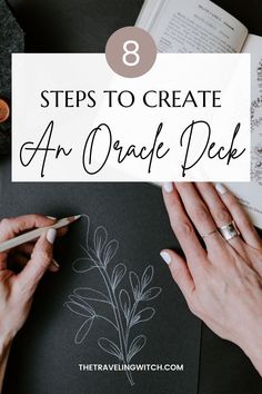 two hands on top of an open book with the title 8 steps to create an orange deck