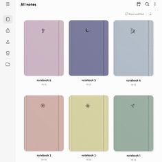 the different colors of notebooks are shown in this screenshot