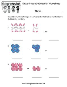 an easter subtraction worksheet for kids to learn how to count the numbers