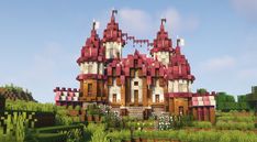 Pink, Castle, cottagecore, Minecraft, cute, aesthetic Aesthetic Minecraft Builds Castle, Aesthetic Castle Minecraft, Minecraft Fairy Castle Ideas, Minecraft Pink Castle Ideas, Aesthetic Minecraft Mansion, Pink Aesthetic Minecraft Builds, Cottagecore Castle Minecraft, Pink Cottagecore Minecraft, Minecraft Fairy Mansion