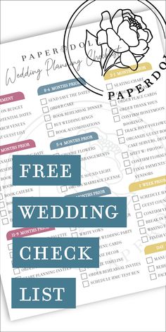 the free wedding check list is shown