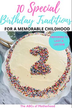 a birthday cake with sprinkles on it and the title reads, 10 special birthday