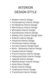 the interior design style guide is shown