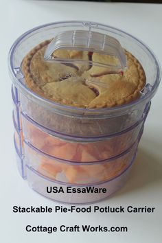 a stackable pie - food potluck carrier with carrots in the bottom